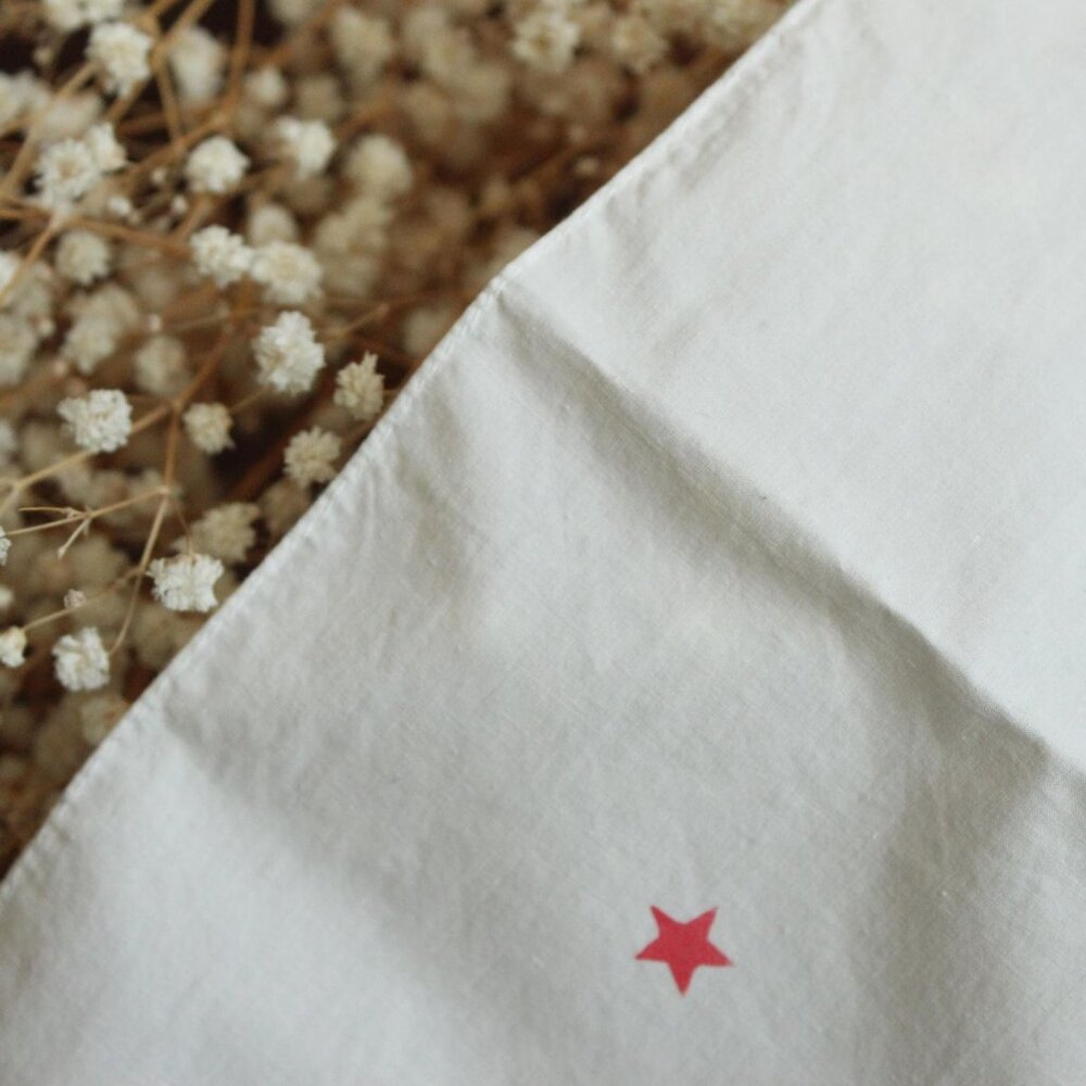 Vintage 1950s Men's Handkerchief, Herold White Cotton with Blue, Red Stars Colle - Picture 8 of 10